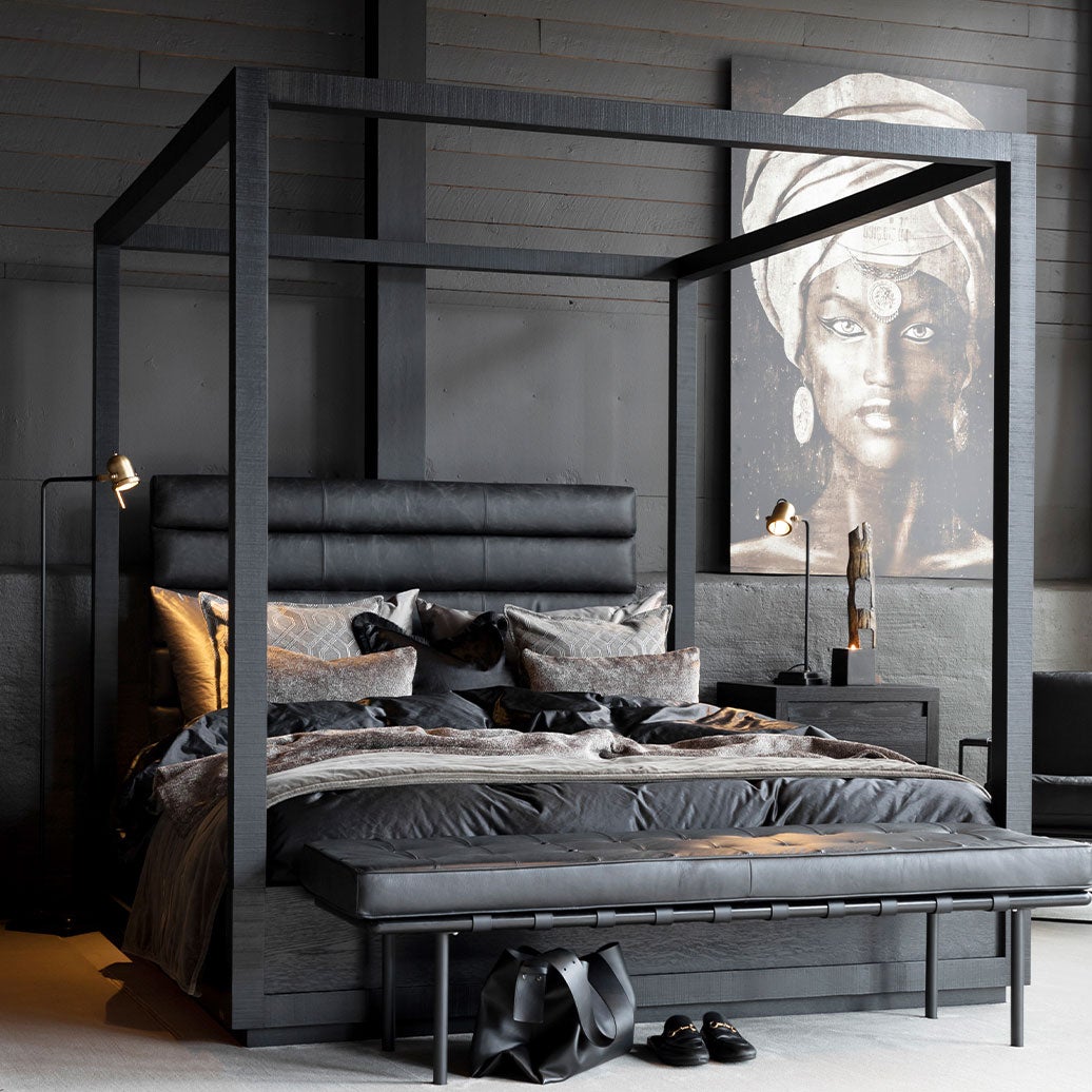 Hunter Bettrahmen Schwarz Eiche