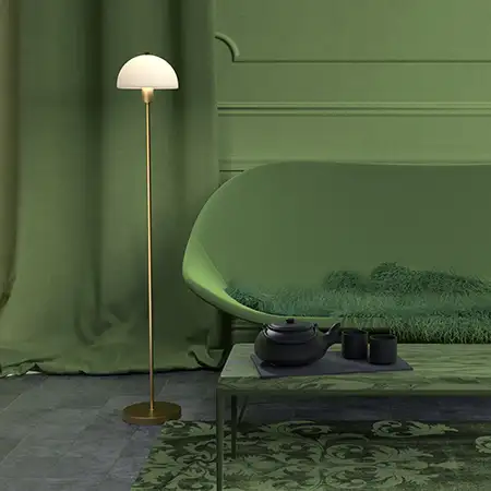 Vienda Stehleuchte Messing/Glas E14 