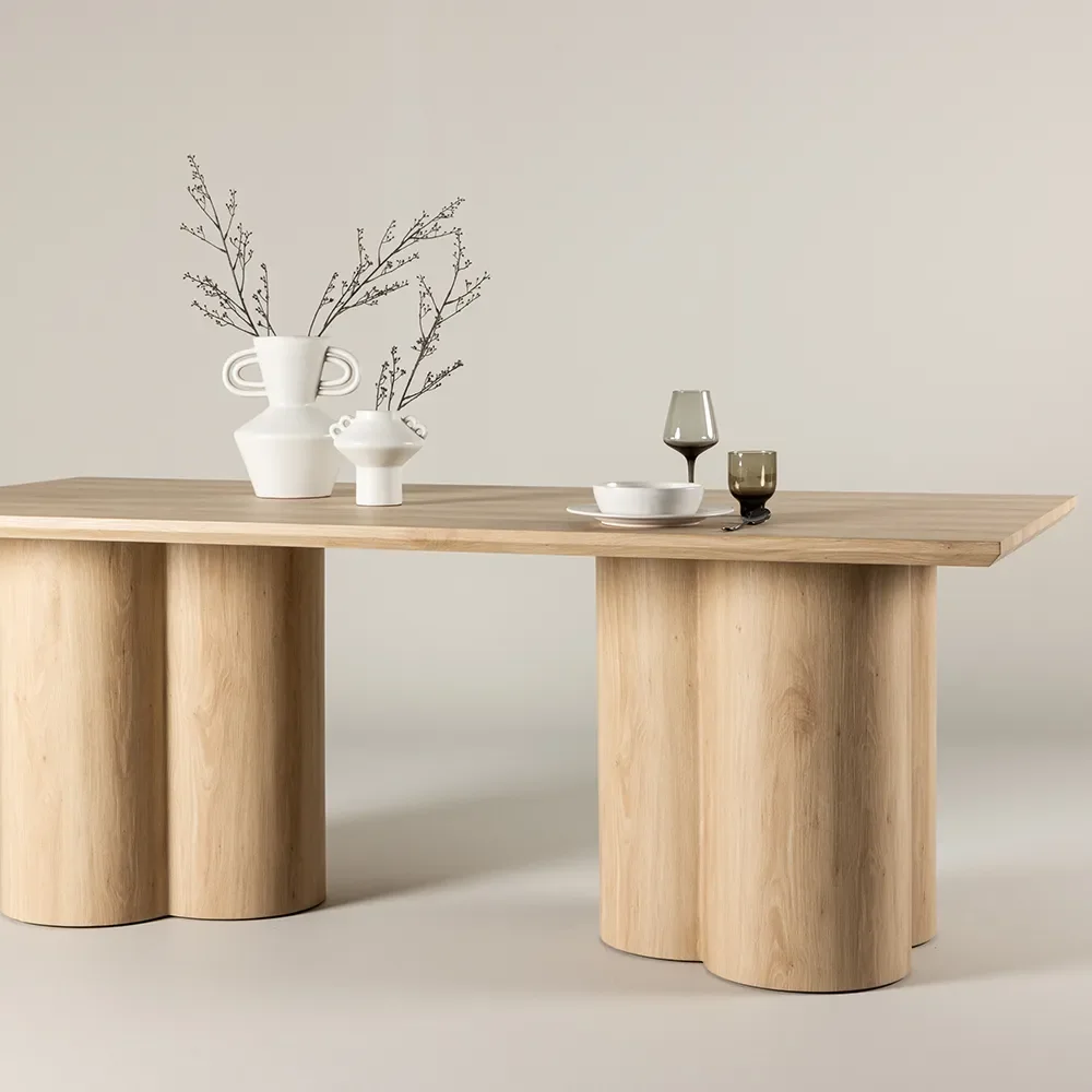 Olivia Esstisch 100x210 cm Weiß verputzt