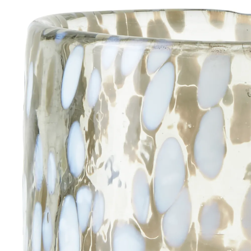 PARTY Teelichthalter S Weiß/Eisblau Ø9xH9cm