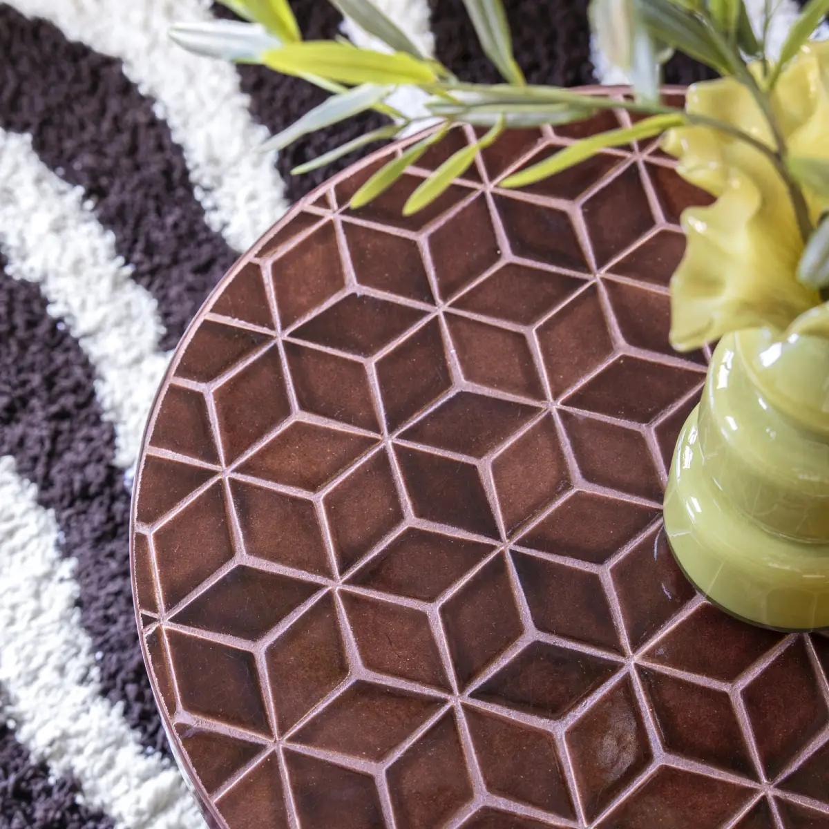 Couchtisch Patterna mit Mosaikplatte, rot