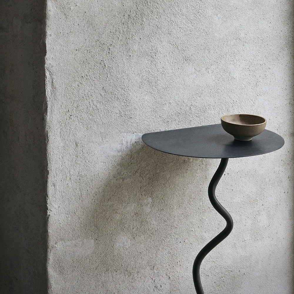 Curvature Wall Table - Black Brass