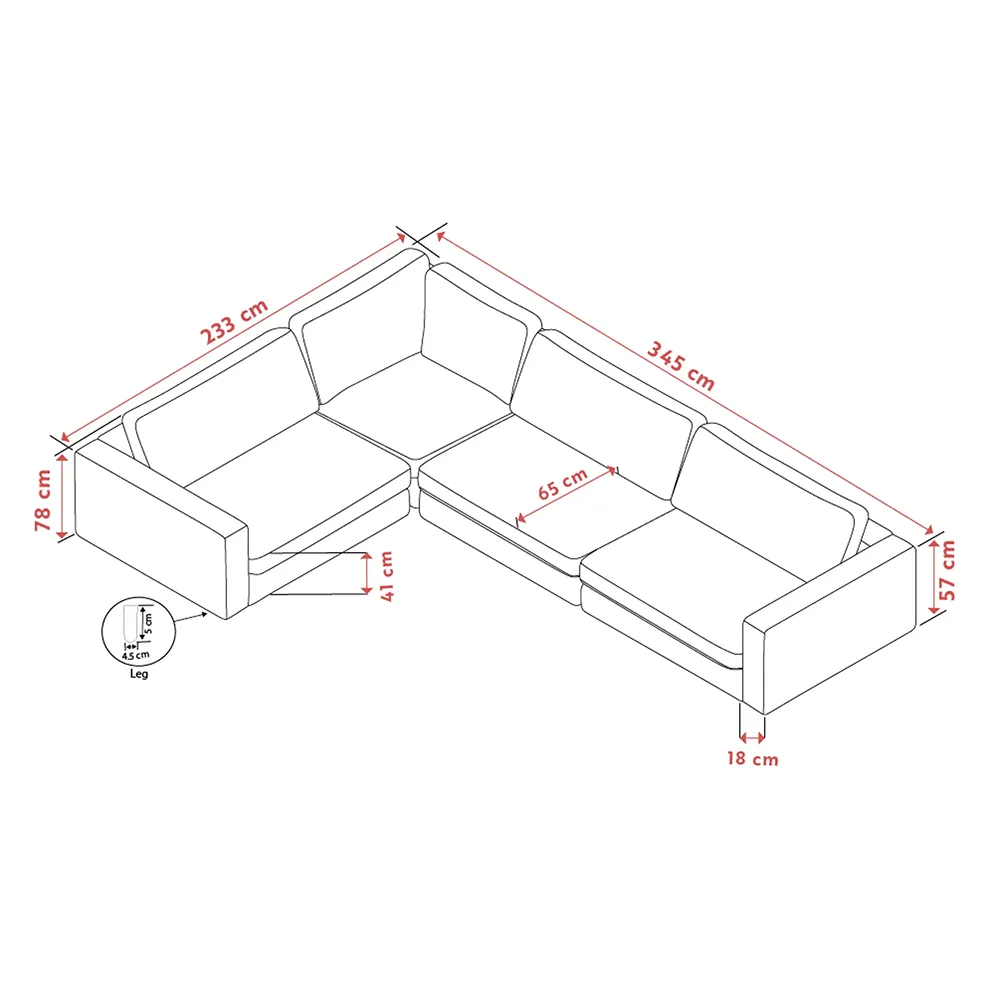 Duncan Ecksofa 2+3-Sitzer Stoff Robin hellgrau