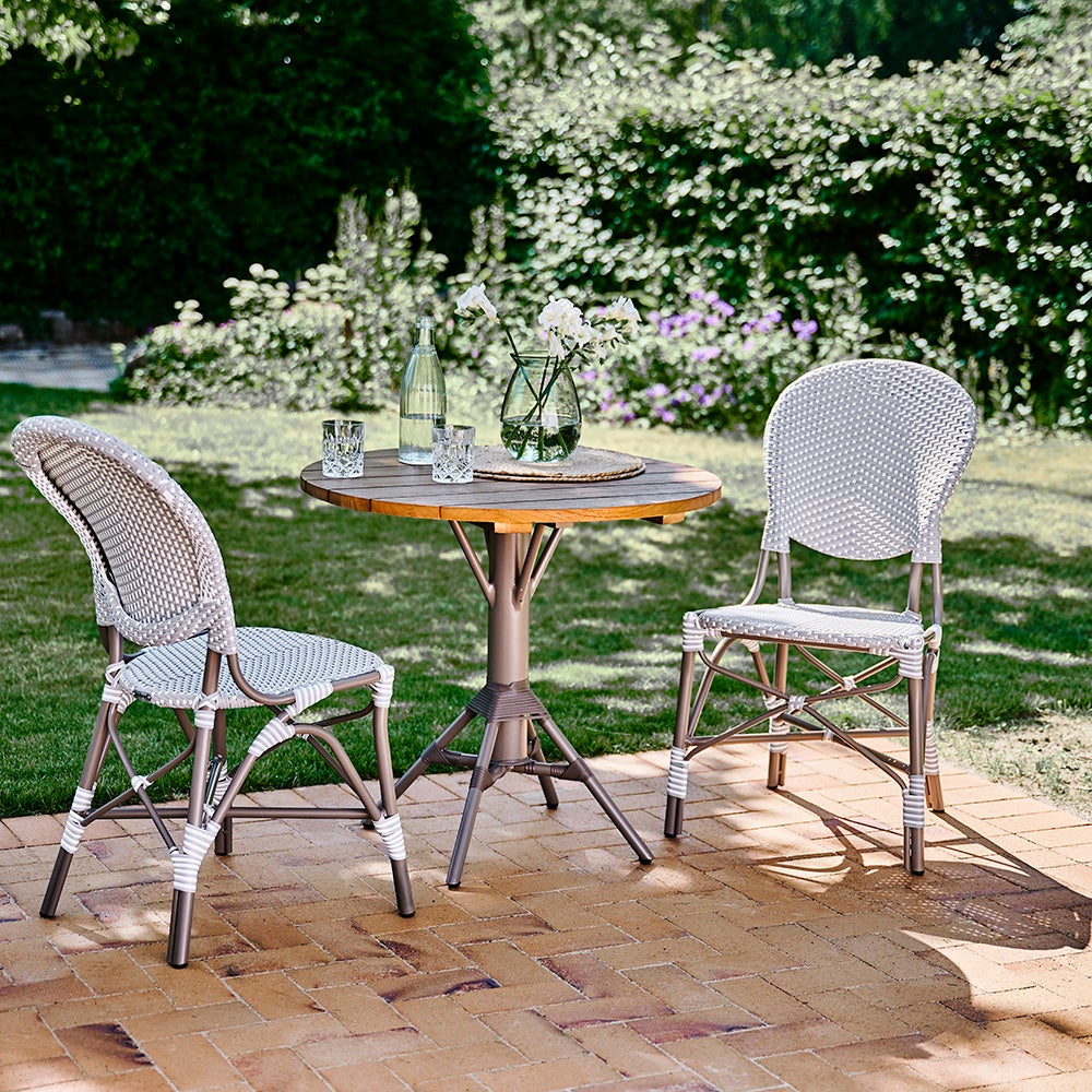  Isabell Stuhl grau mit weißem Punkt