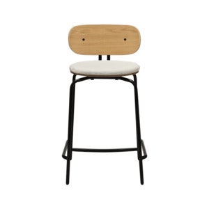 Curious Niedriger Barhocker Eiche/Schwarz Teddy White