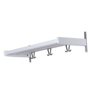Meja Hutablage 90 cm Birke weiß lackiert