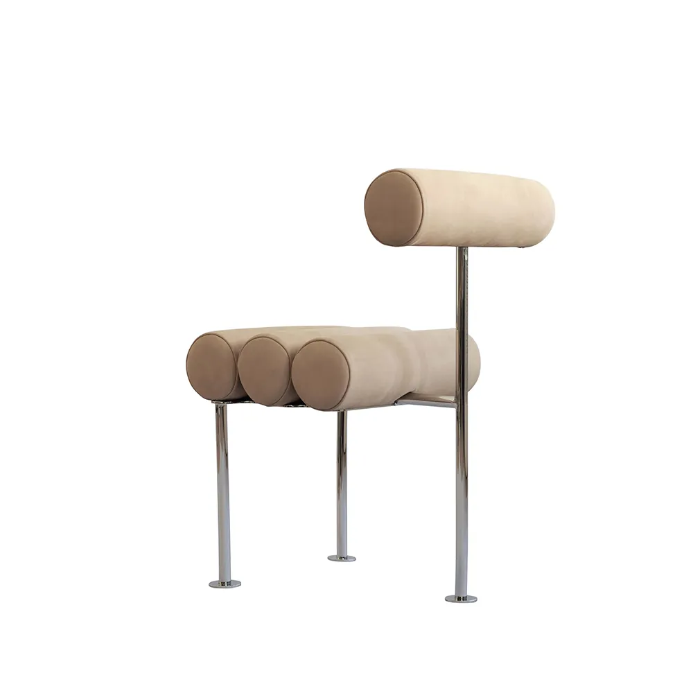 Hiro Esszimmerstuhl, Edelstahl - Nubuk