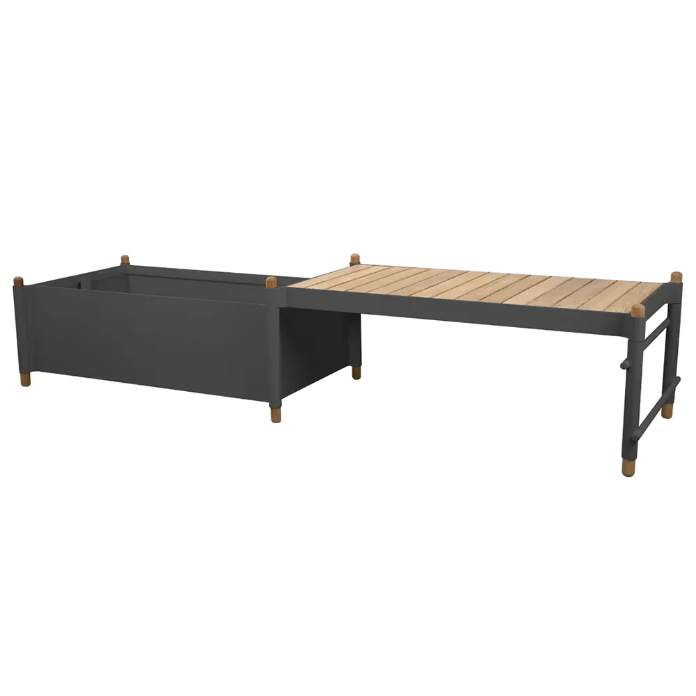 Sticks Pflanzkübel mit Bank Teak/Grey