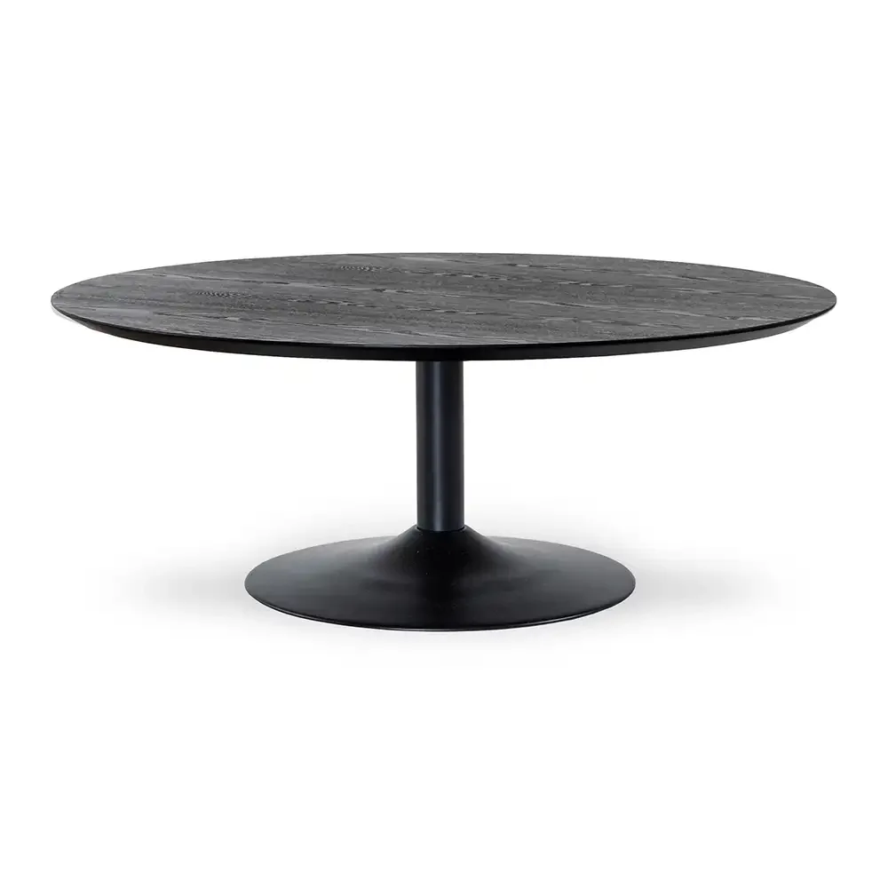 Miles Couchtisch Trompetenfuß 110 cm schwarz gebeizte Esche