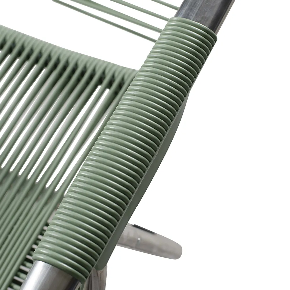 Spaghetti Sonnenliege Salbeigrün Aluminium