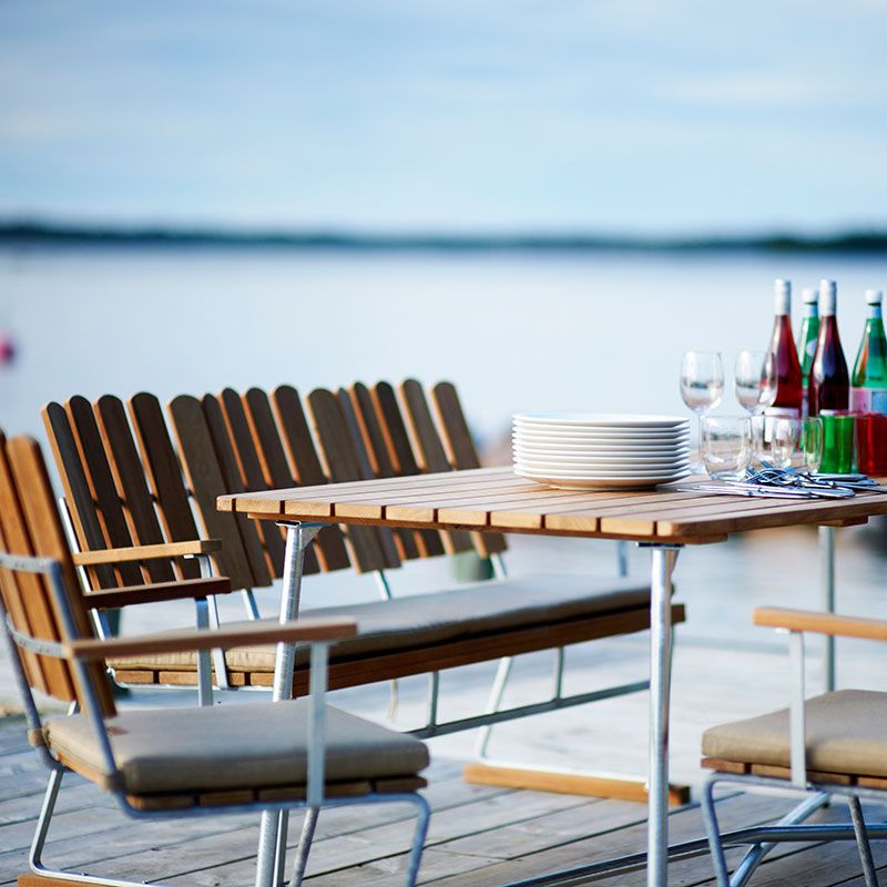 Tabelle 9A 100 Unbehandeltes Teakholz / Feuerverzinkter Rahmen