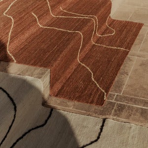 Handgewebter Teppich aus Jute Gesso Terracotta 140x200 cm