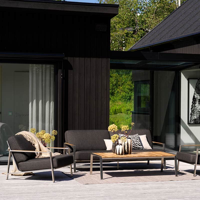 Naos Couchtisch 75x140 cm Teak/Edelstahl