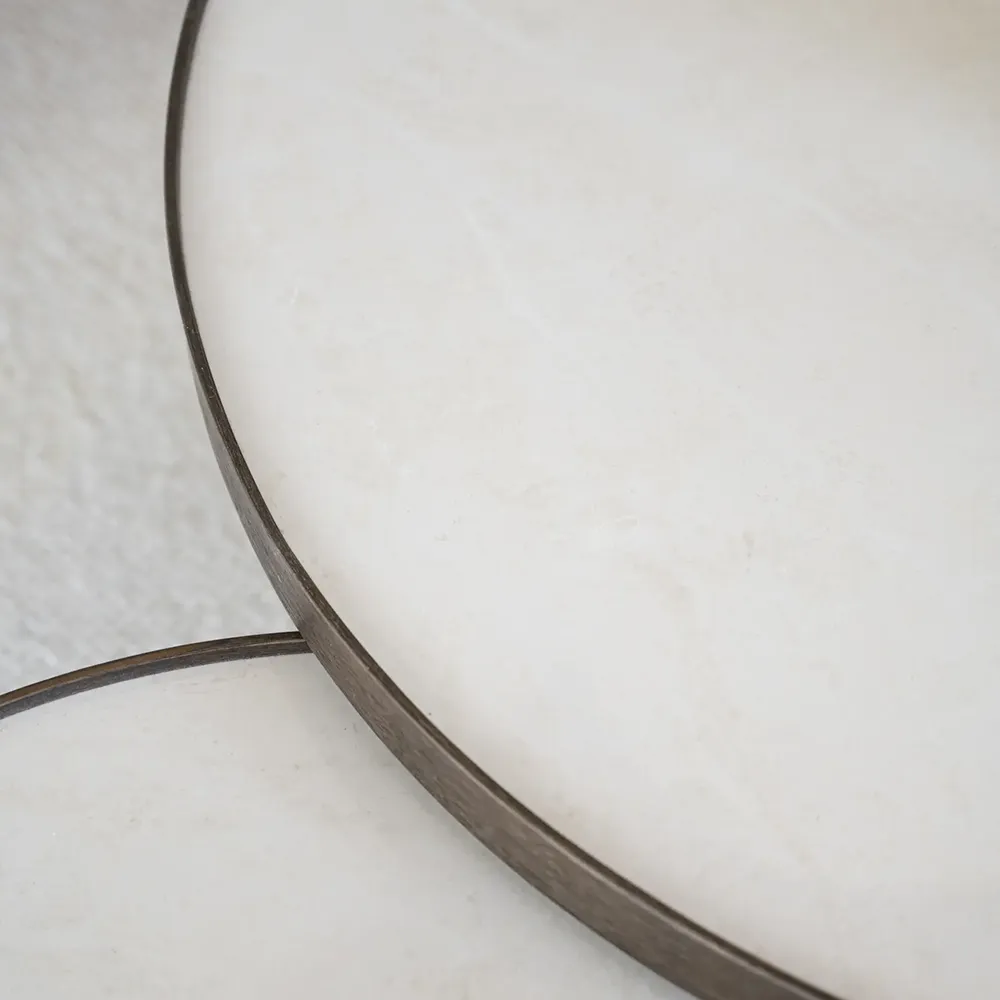 Marsden Couchtisch Ø90 cm Keramik/Eiche