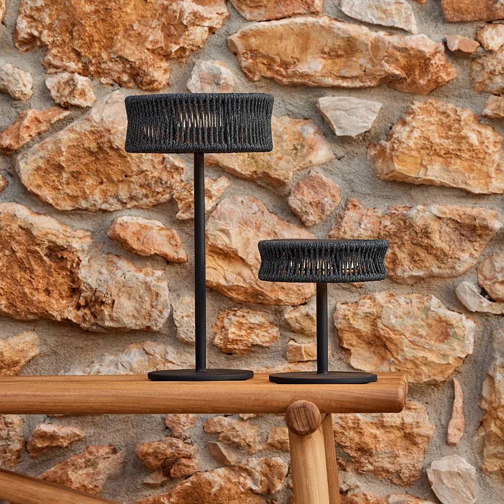 Illusion Tischlampe klein Lava grau