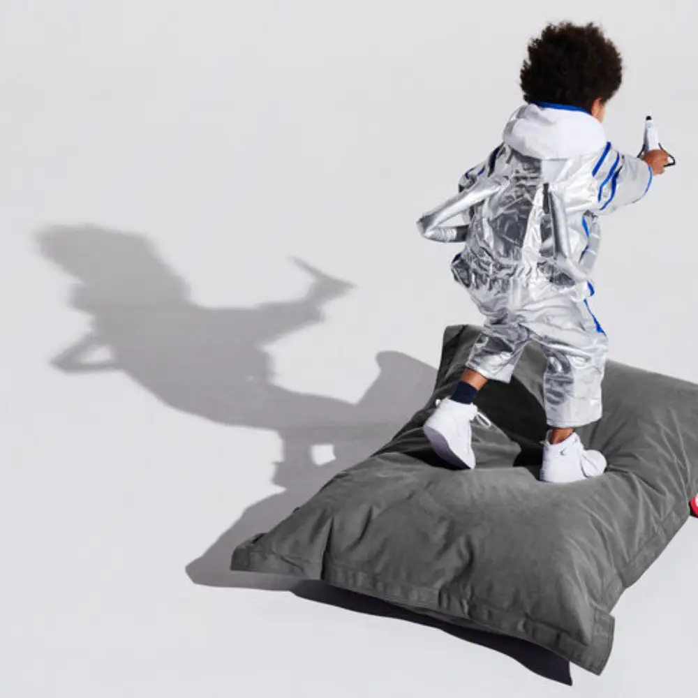 junior canvas Sitzsack recycled charcoal grey