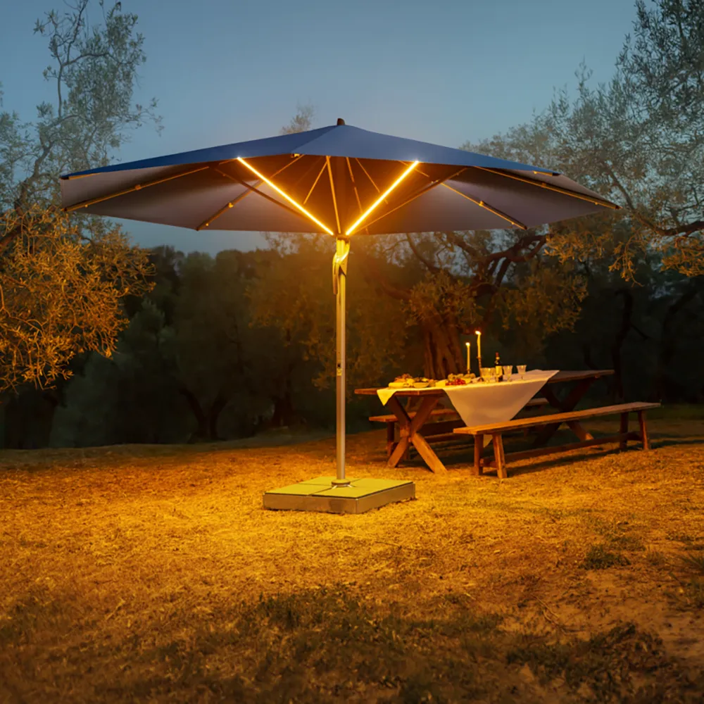 Fortello LED 400 cm sonnenschirm alu Cat.2 158 Off white