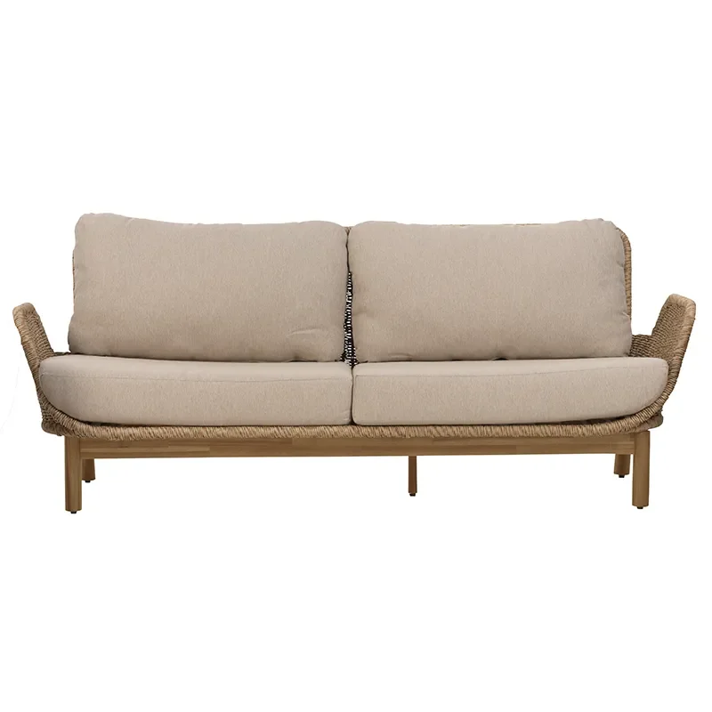 Lily 2,5-sitzer-sofa  Twist straw / Plush wheat / teak