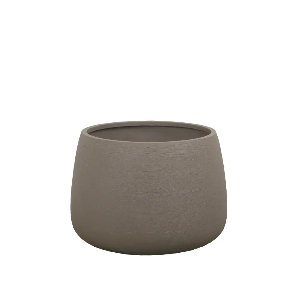 Soil topf rund mittel Taupe structure, fiberglas