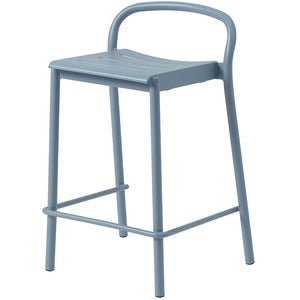 Linear Steel Niedriger Barhocker Pale Blue