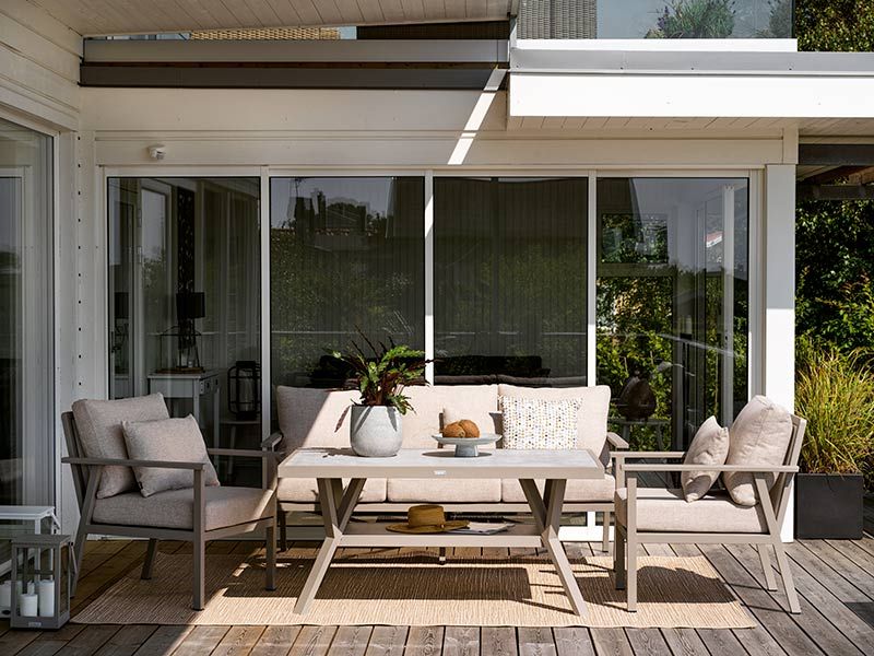 Samvaro 3-Sitzer Sofa weiß / grau