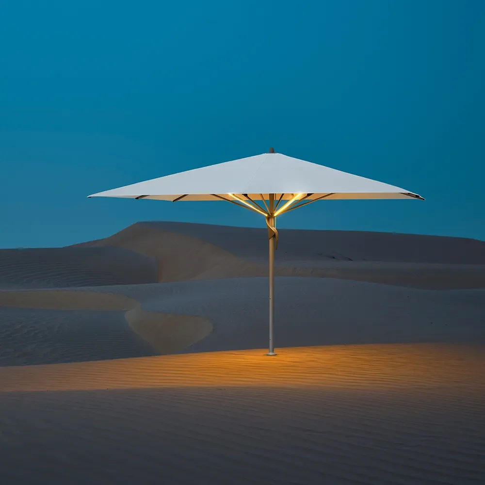 Fortello LED 350x350 cm sonnenschirm alu Cat.2 158 Off white