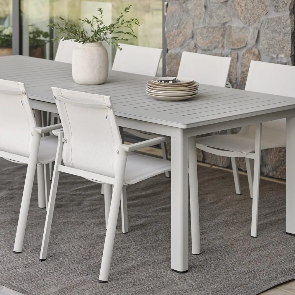 Delia Stapelstuhl Light Grey/Textilene