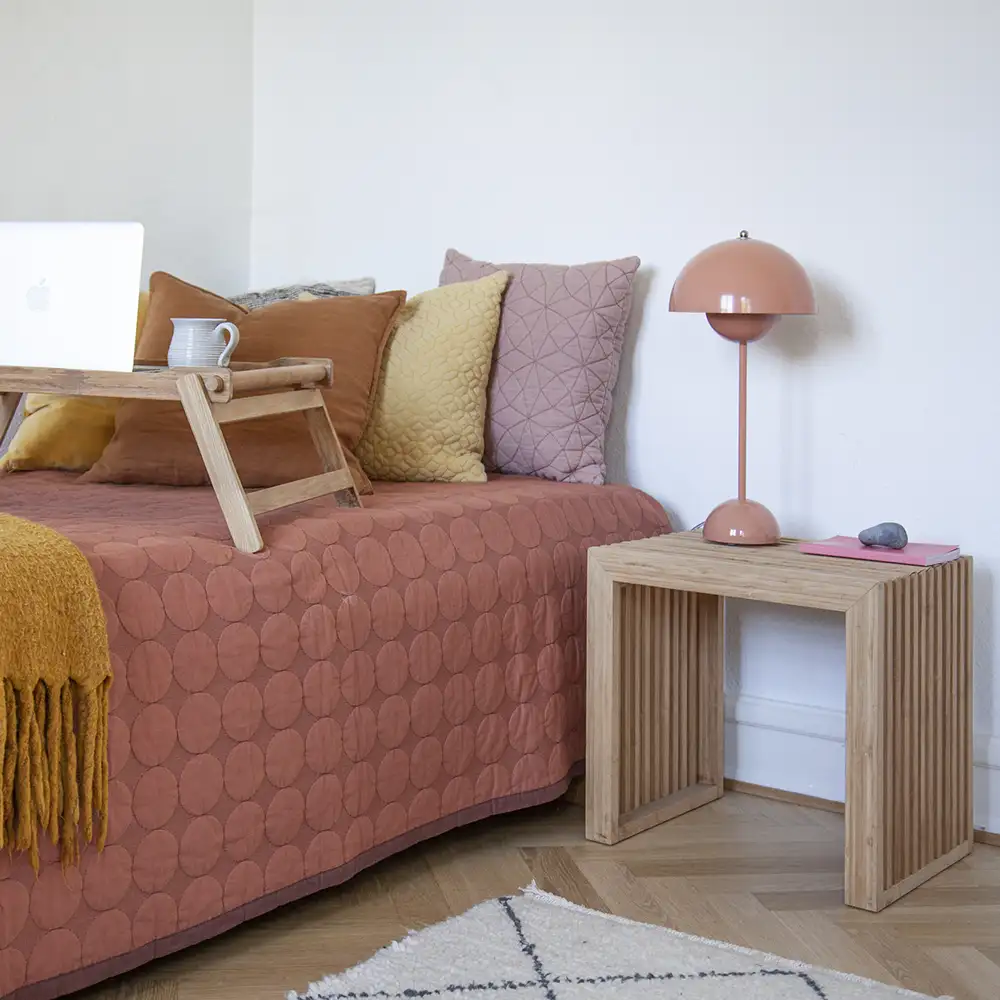 Rib hocker/Beistelltisch Bambus