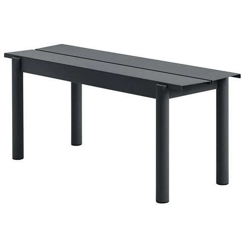 Linear Steel Bank 110x34 cm Anthracite Black