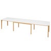 SM107 Esstisch 101x160-316-368 cm Naturgeolt Eiche - Weißes Laminat