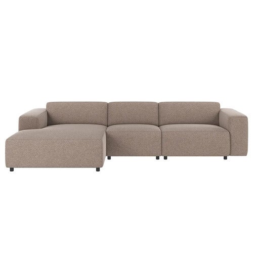 Willard Sofa 4-Sitzer mit Chaiselongue links Stoff Brenda beige