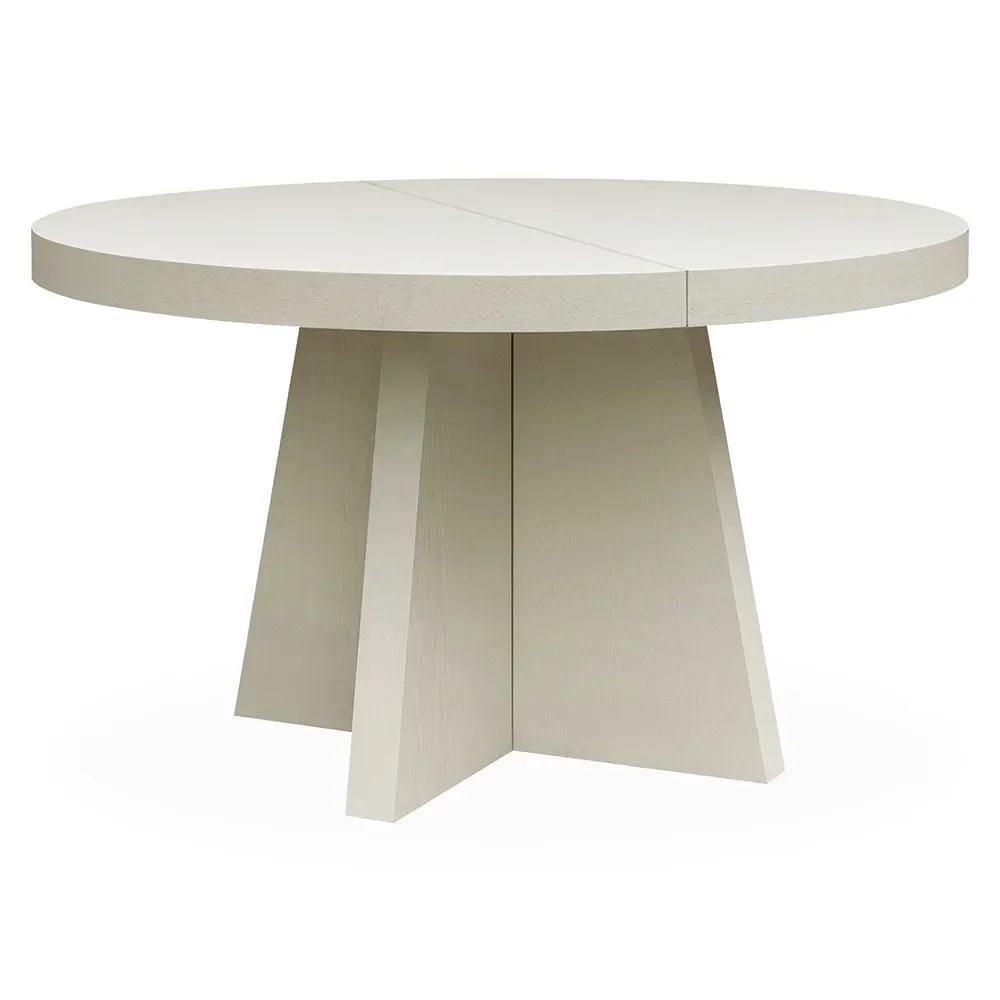 TRENT teilbarer Esstisch 130–150 x 130 cm – Elfenbeinnebel