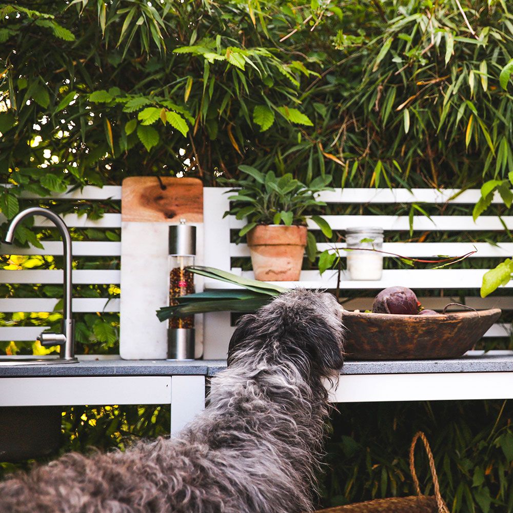 Bellac Außenküche Eckstück schwarz/grau