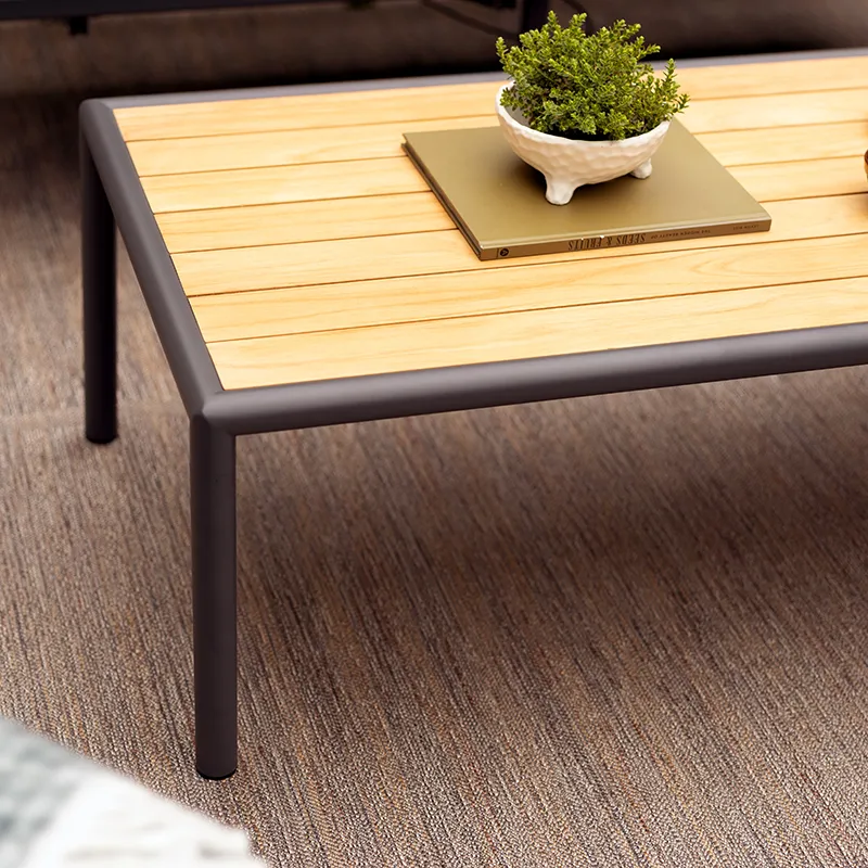 Gordon couchtisch 65x140 cm Antracit / Teak