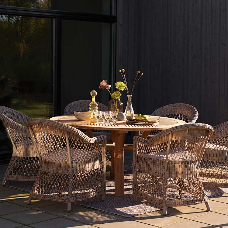 Kamille Sessel Beige inkl. Sitz- und Rückenkissen