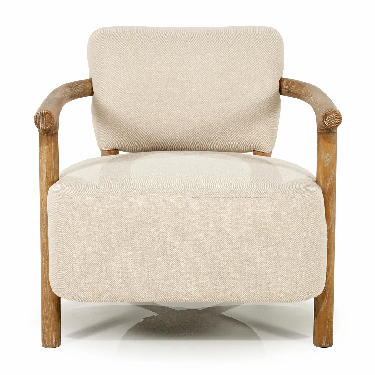 Sessel aus Eschenholz Glenn Herringbone Beige