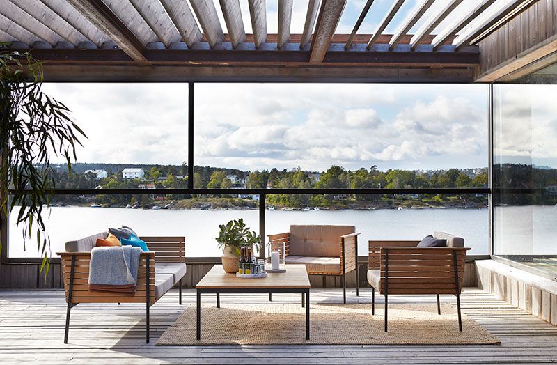 Häringe Couchtisch 85X148cm Schwarz / Teak