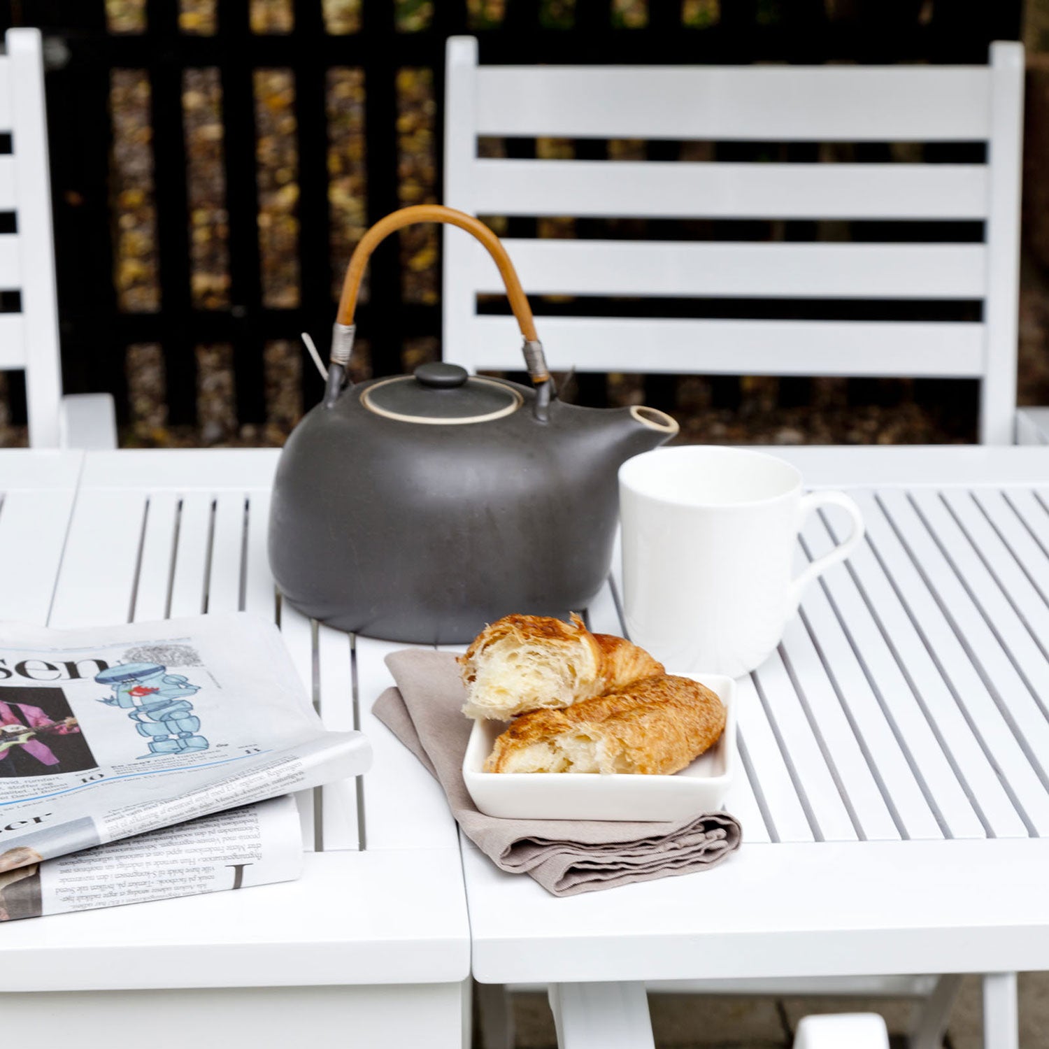 Butterfly Balkontisch 65x130 cm weiß