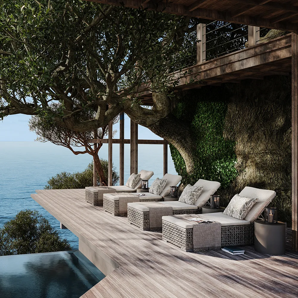 Orlando Sonnenbank aus künstlichem Rattan