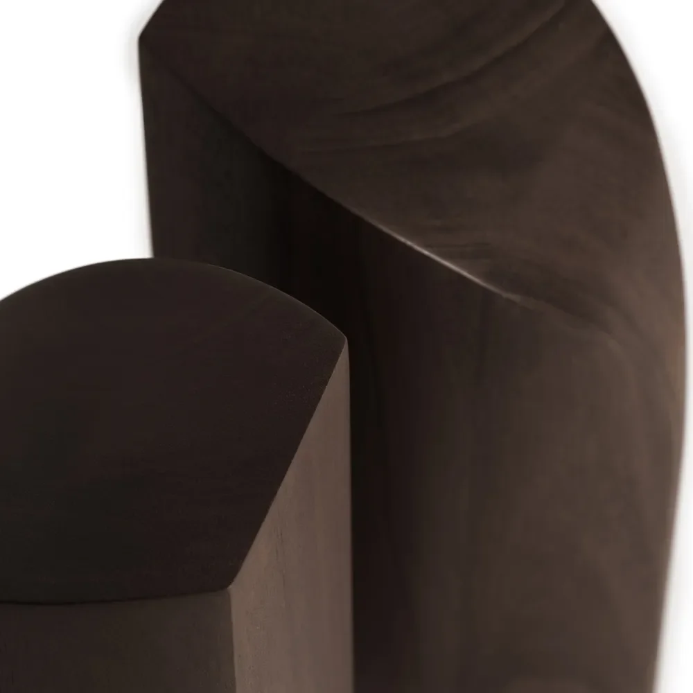  PI Buchstütze, dunkelbraun lackiertes Mahagoni 2er-Set