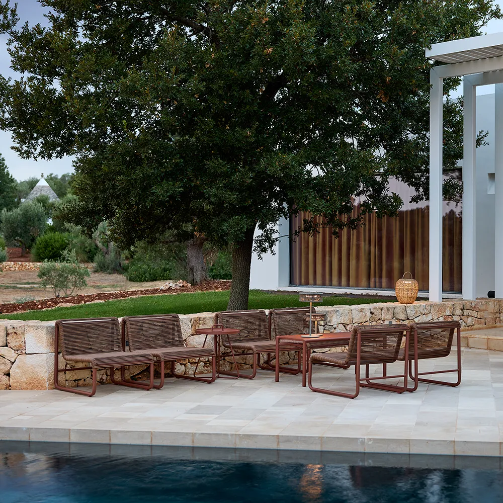 Al Dente loungesessel Weave Desert red