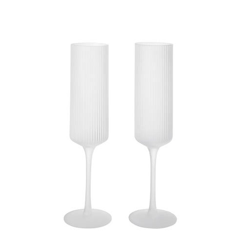 Champagnerglas 2er Pack Ripple Frosted