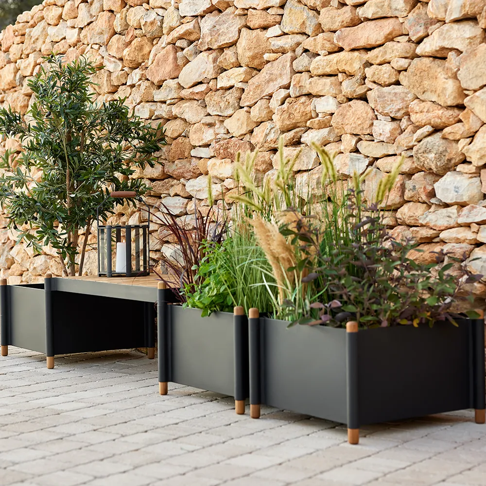 Sticks Pflanzgefäß Lava grau