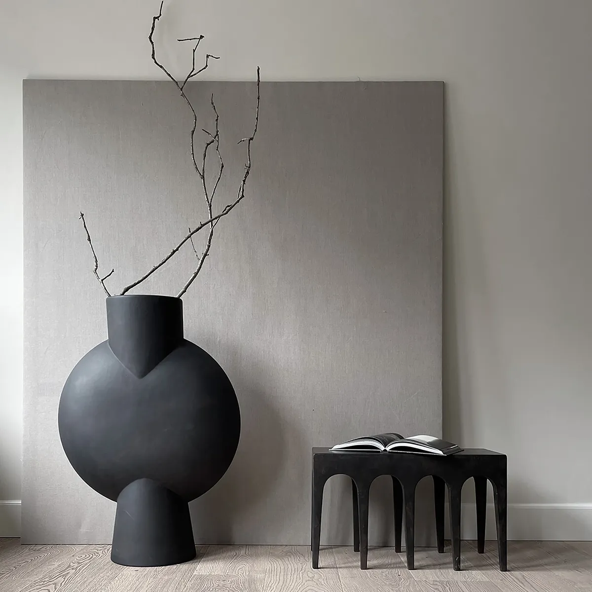 Handbemalte Vase Sphere Bubl Giant Coffee H100 cm