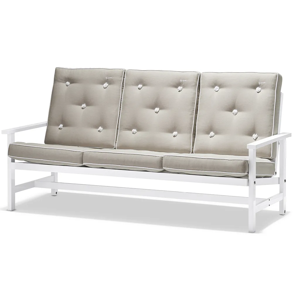 Sofa 3-Sitzer Weiß Aluminium