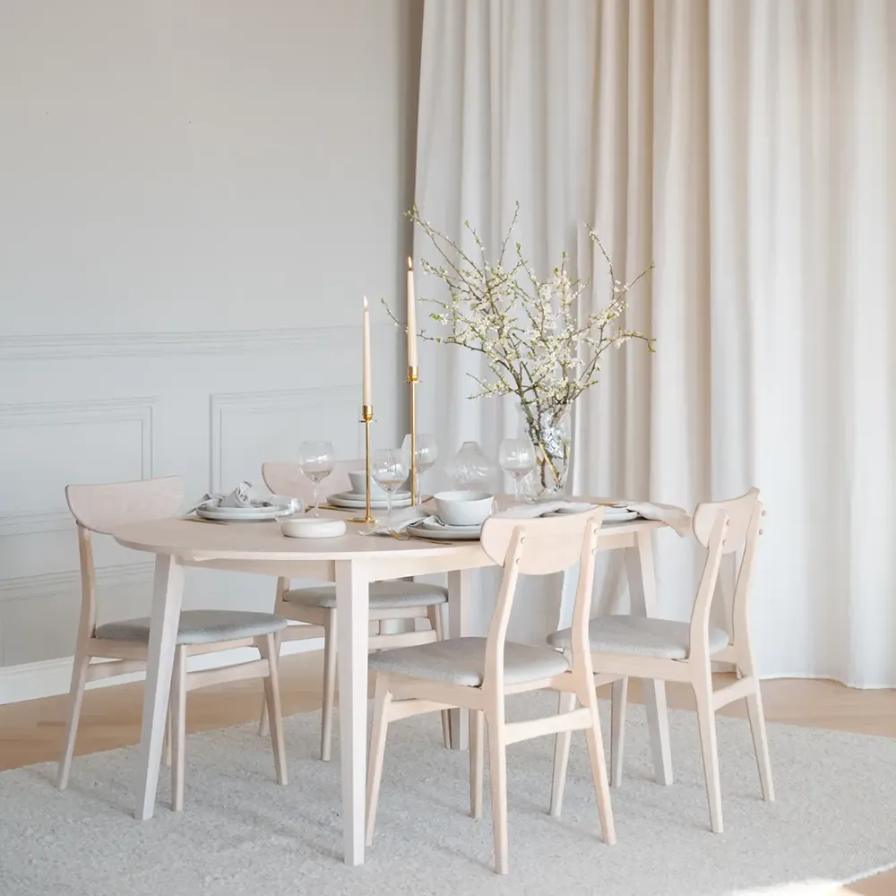 Rodham Stuhl weiß pigmentierte Eiche/grau-beige