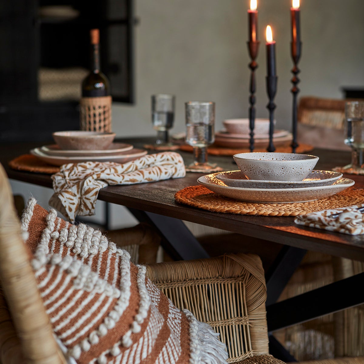  MINNA Kissenbezug Rost/Beige