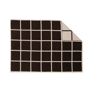 Gewebte Decke aus Lammwolle Criss Dark Brown