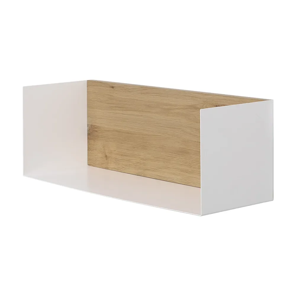 U Shelf 55x20 cm Eiche/Weißmetall