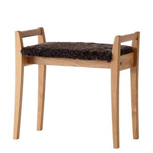 Meja Hocker Eiche geölt/Schafsfell Braun